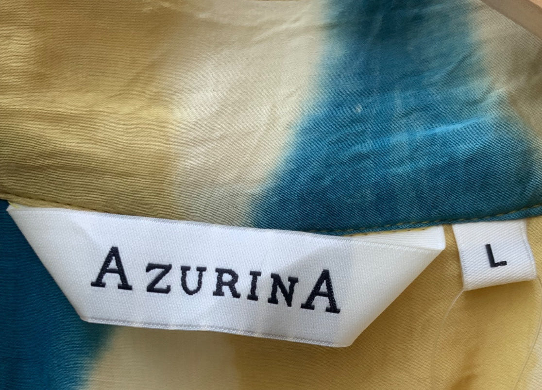 Azurina Teal & Yellow Tie-Dye Long Tunic Dress