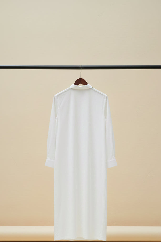 UNIQLO White Long Sleeve Shirt Dress