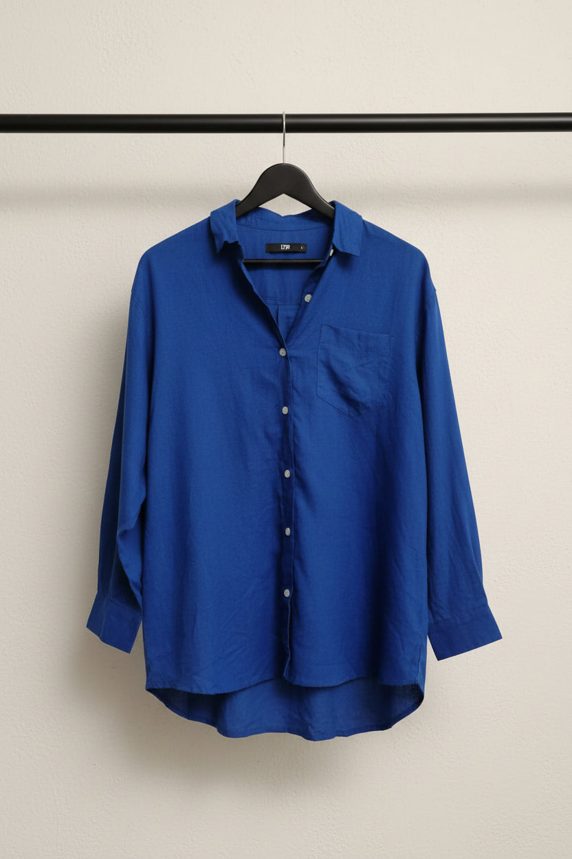 LTB Women's Royal Blue Long Sleeve Button-Up Shirt