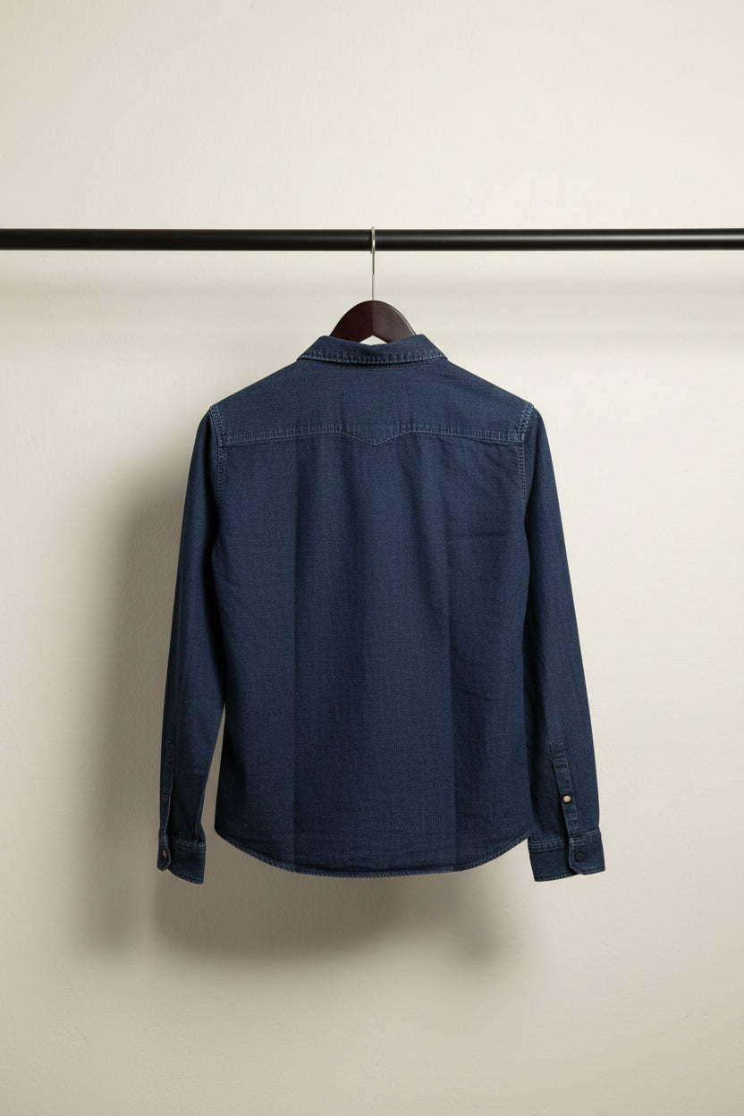 Blue Ridge Men's Navy Blue Denim Shirt