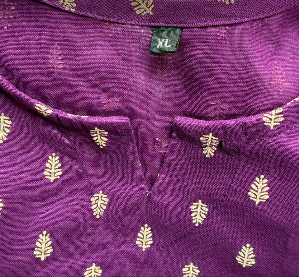 Women's Purple Printed 3/4 Sleeve Kurti