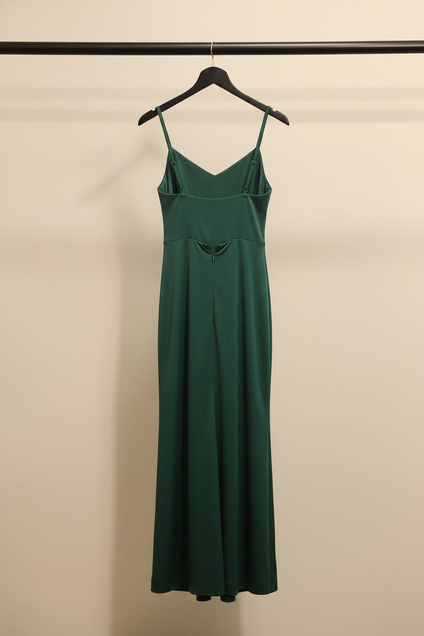 MISS ORD Women's Emerald Green Sleeveless A-Line Maxi Dress
