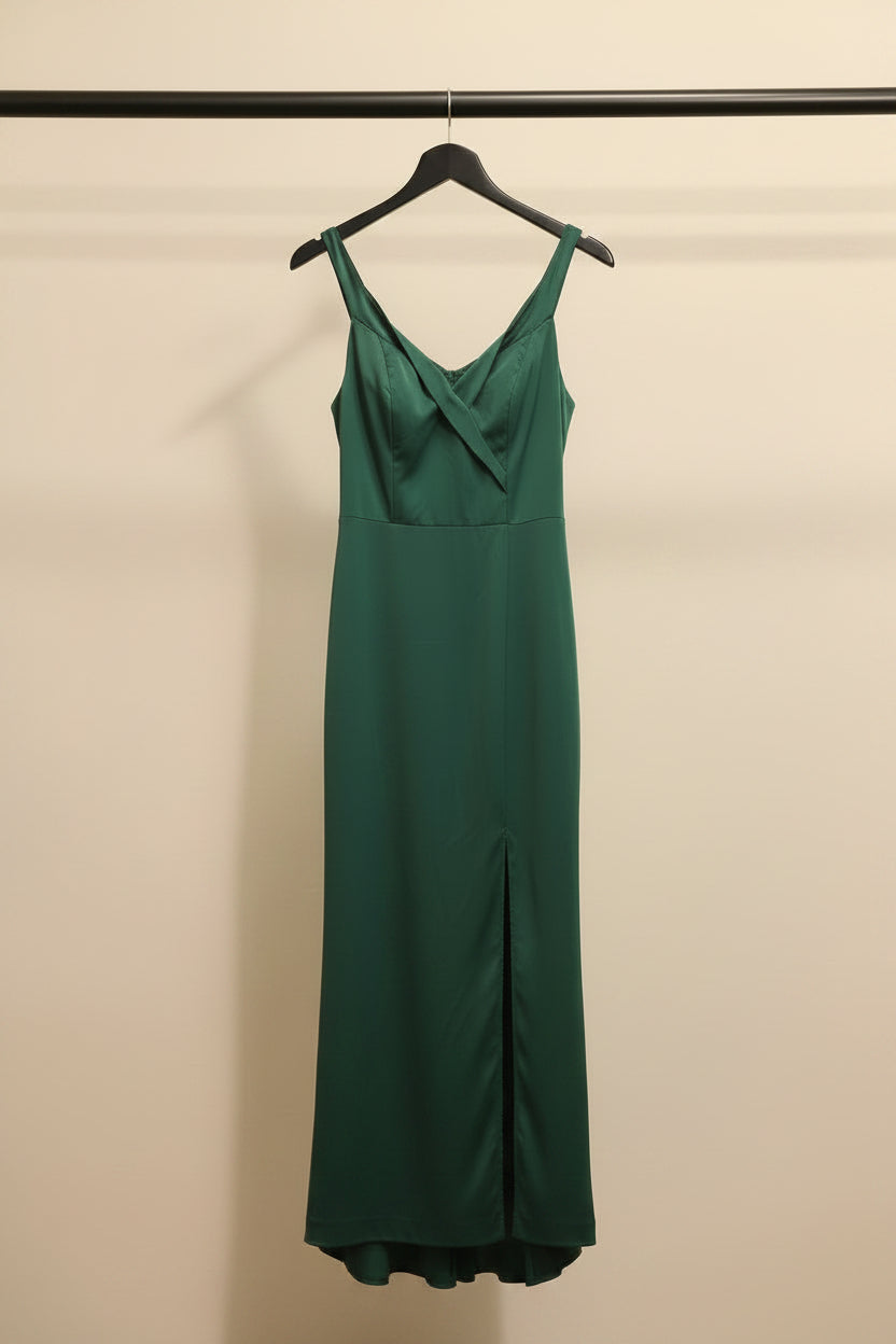 MISS ORD Women's Emerald Green Sleeveless A-Line Maxi Dress
