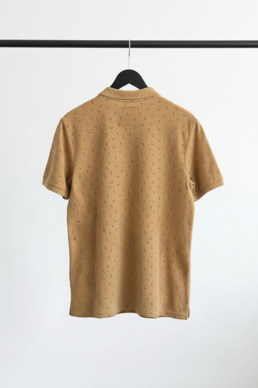 CHAPTERS Men's Mustard Printed Polo T-Shirt