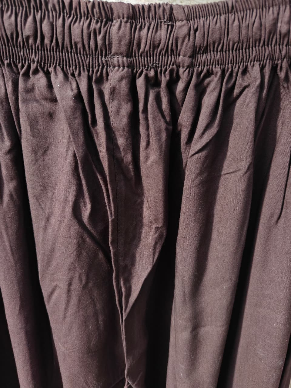 Brown Elastic Waist Casual Track Pants
