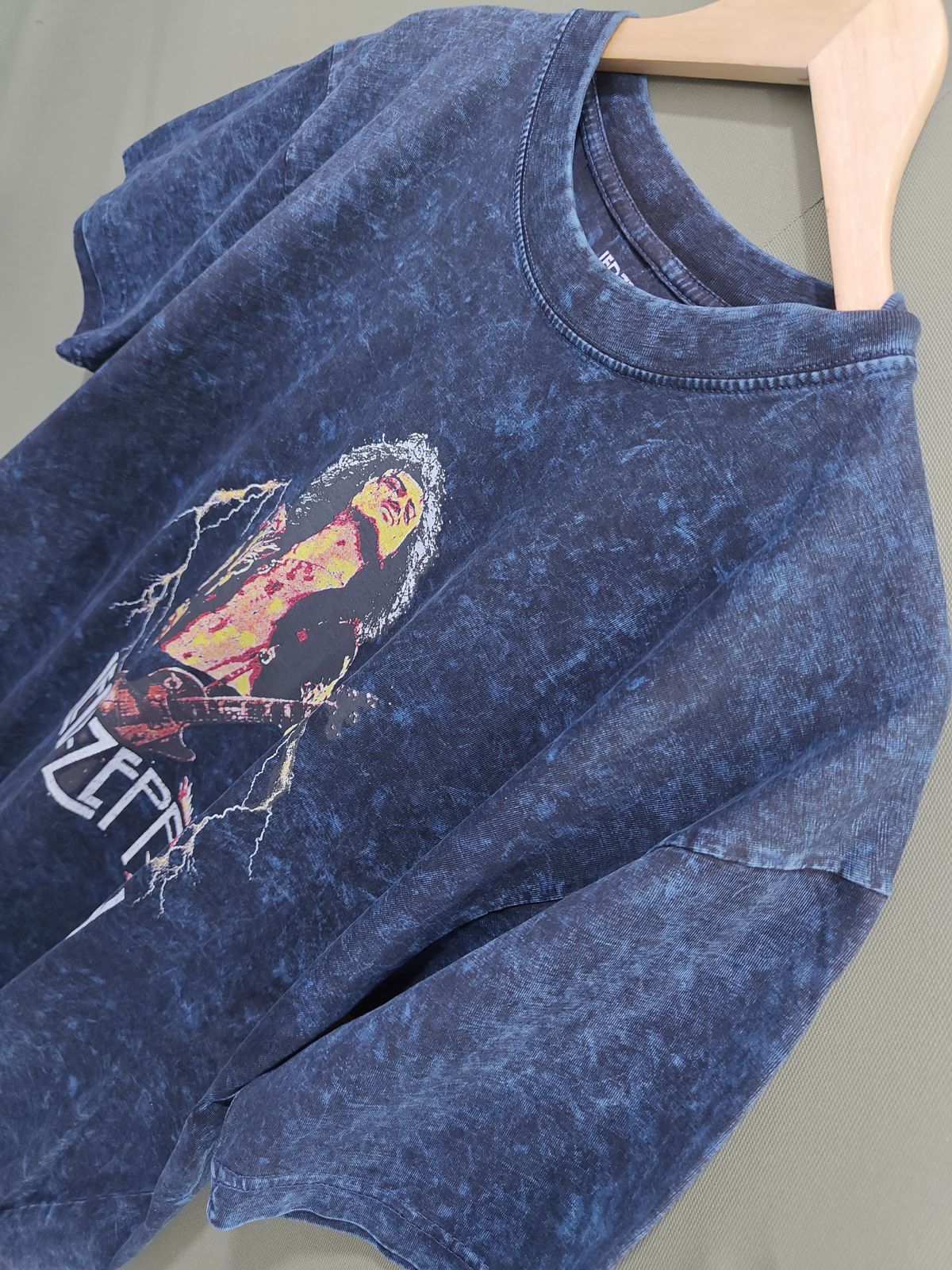 Led Zeppelin Graphic Print Acid Wash T-Shirt