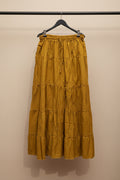 Women's Golden Yellow Tiered Maxi Skirt