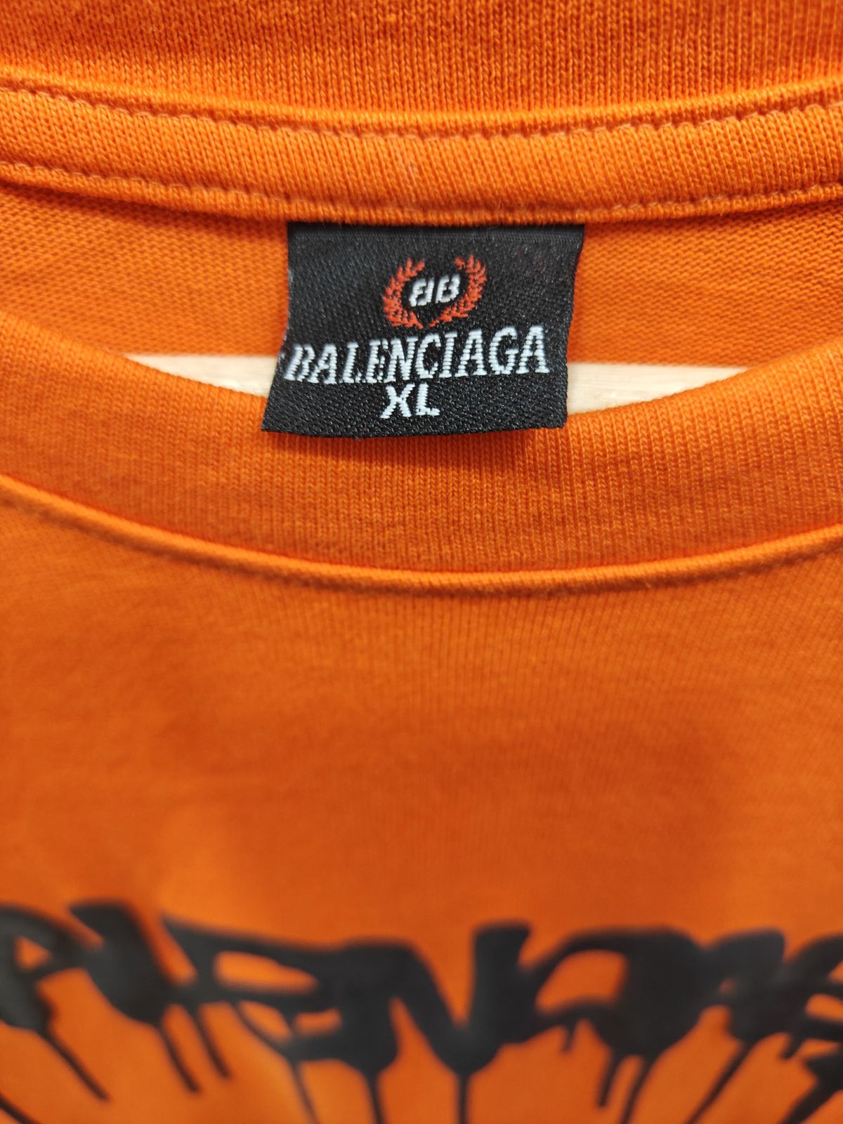 Balenciaga Orange Graffiti Logo Oversized T-Shirt