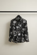 Unveiled Men's Black Floral Print Long Sleeve Casual Shirt