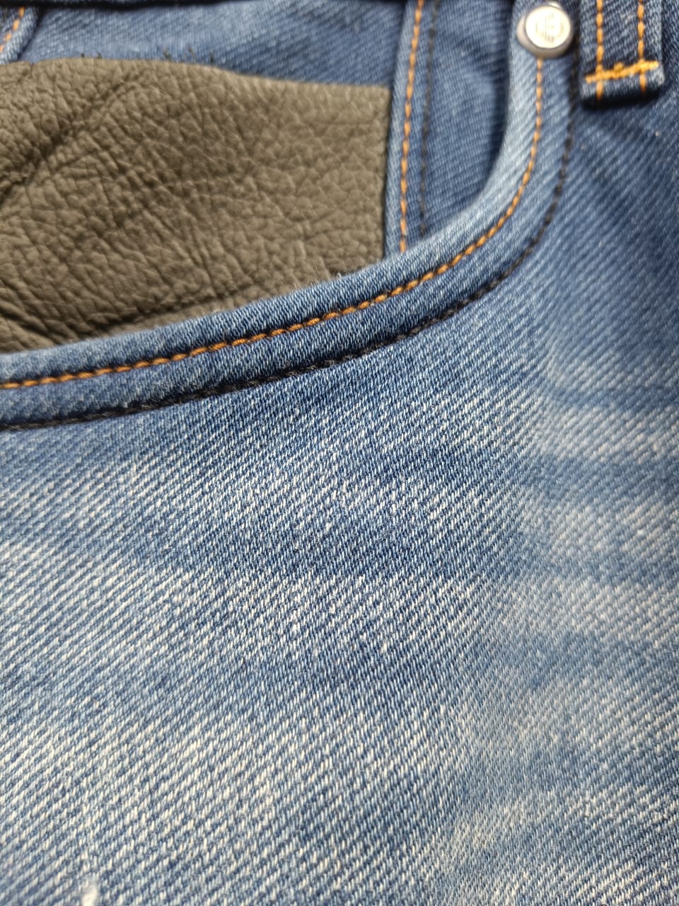 Emporio Armani Men's Blue Washed Denim Slim Fit Jeans