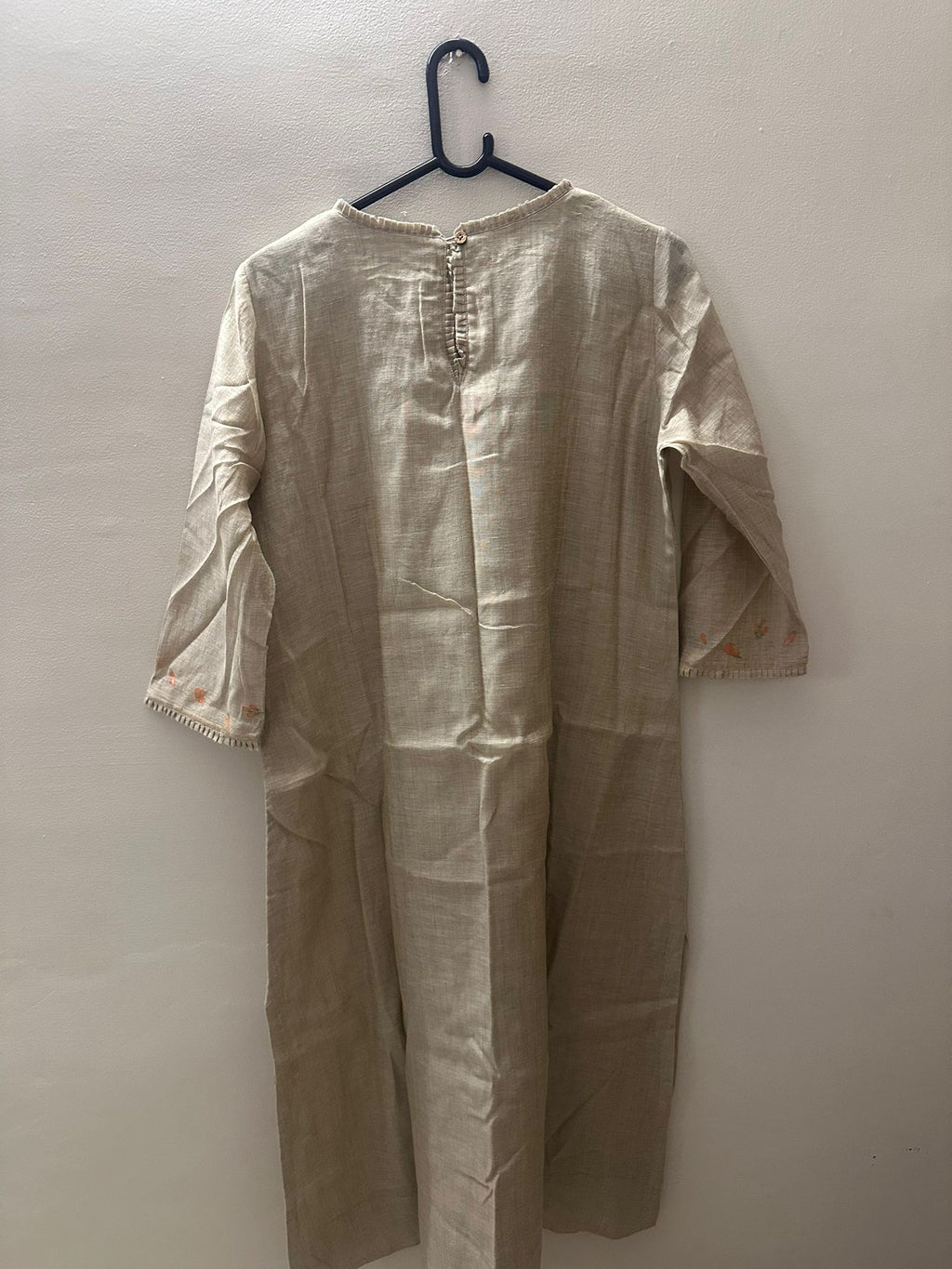 Beige Floral Printed Kurta with Dupatta Set