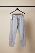 LEE ACTION Men's Light Grey Linen Lycra Comfort Fit Trousers