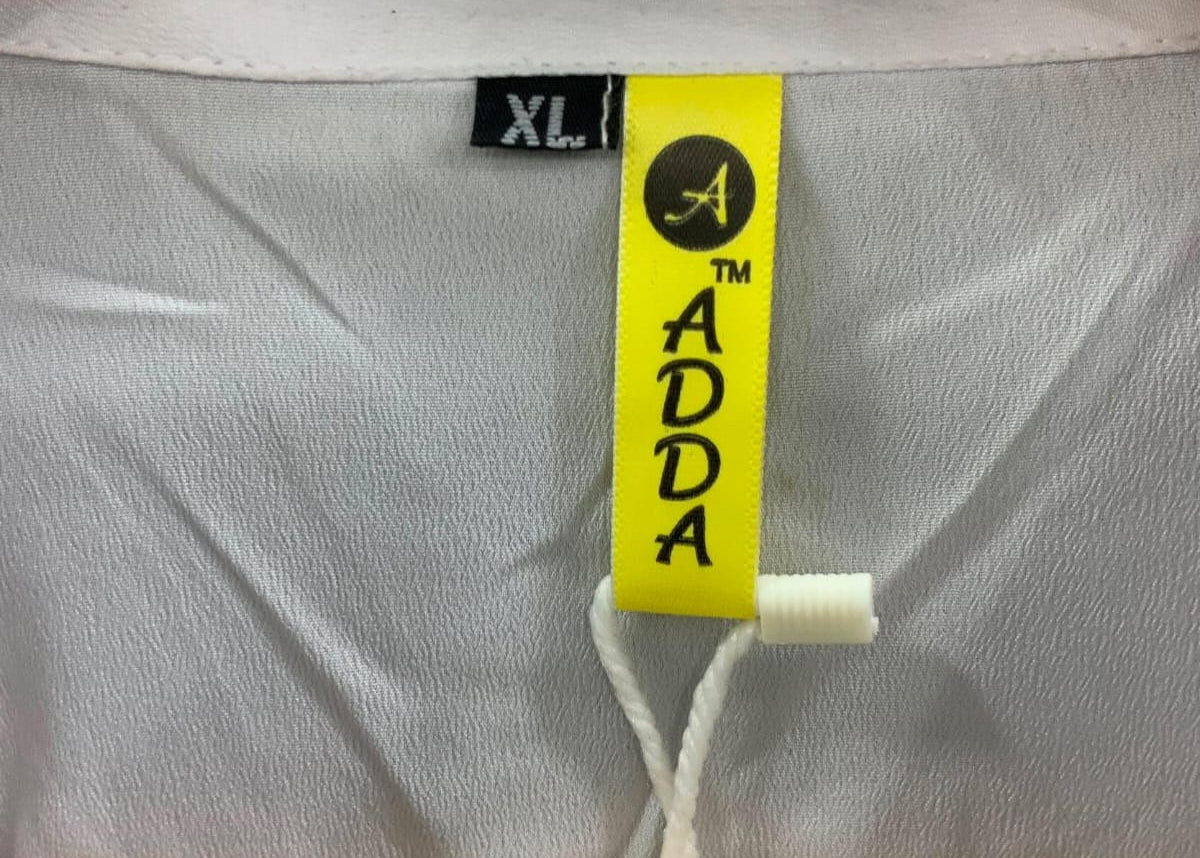 ADDA Women's White 3/4 Sleeve Collared Shirt