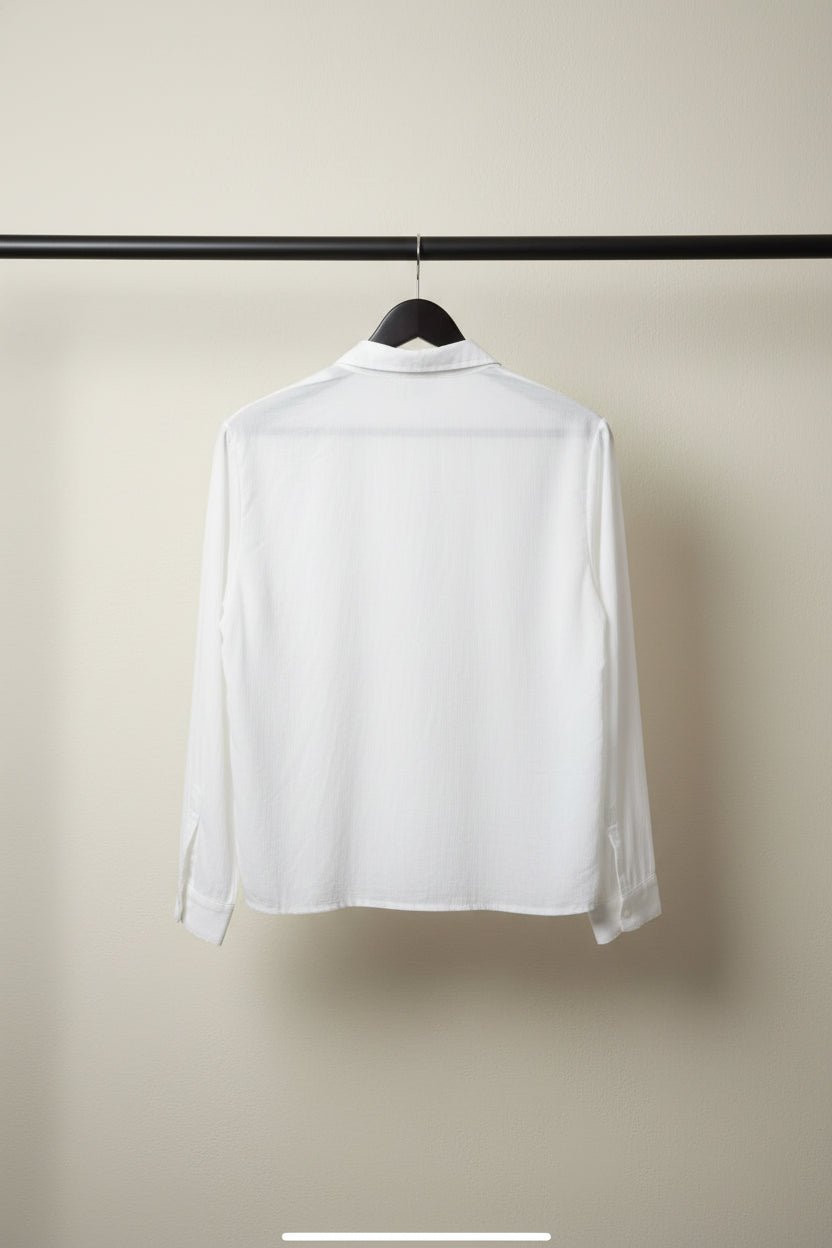 White Long Sleeve Collared Shirt