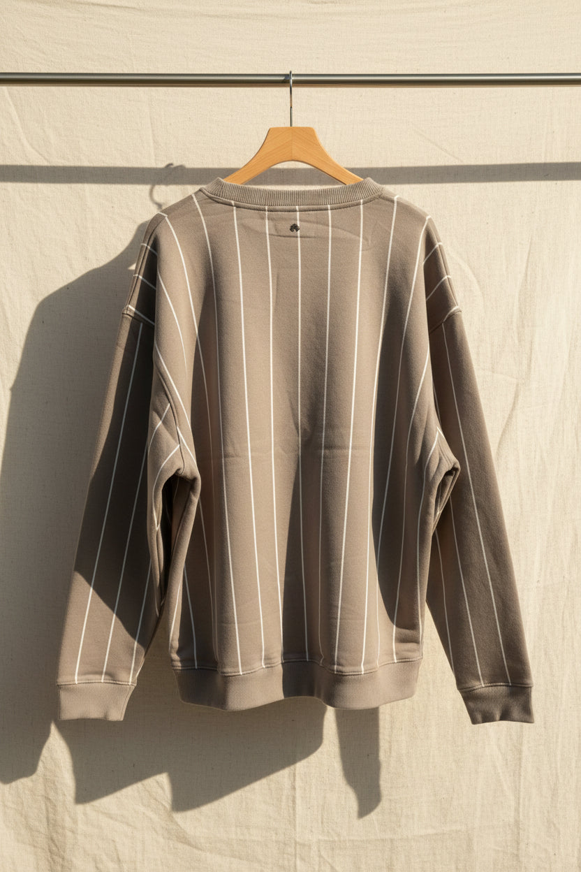Lost Minds Waves Striped Crew Neck Sweatshirt