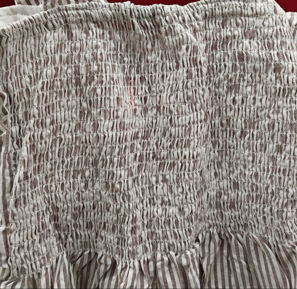Women's Striped Ruched Sleeveless Top