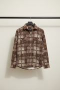 UNDERGROUND Men's Brown Plaid Long Sleeve Casual Shirt