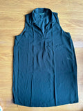 Naked Zebra Women's Black Sleeveless Collared Tunic Top