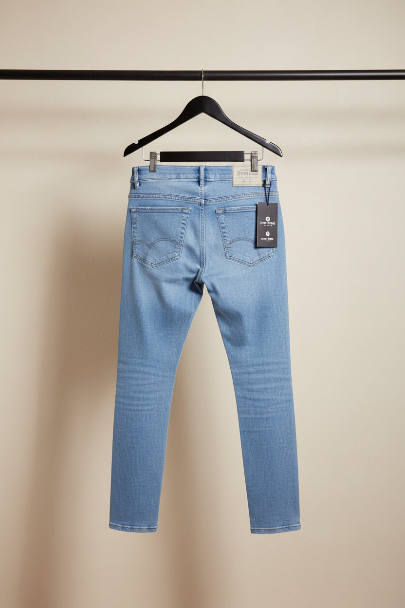 Jimmy Zone Men's Light Blue Skinny Fit Denim Jeans - Size 32