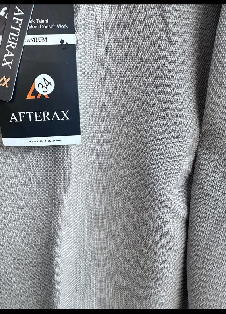 AFTERAX Men's Beige Slim Fit Formal Trousers