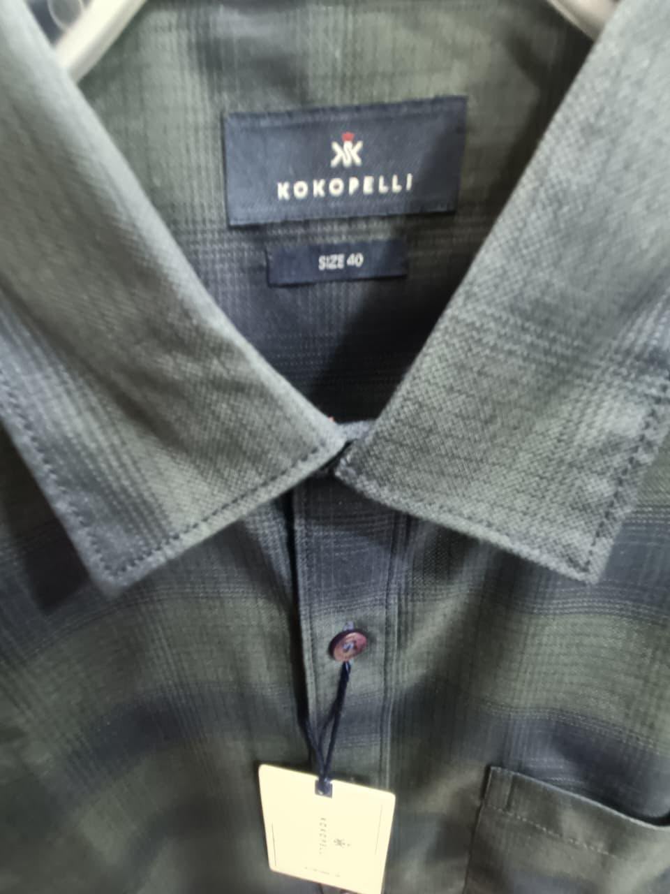KOKOPELLI Men's Navy Blue Plaid Regular Fit Full Sleeve Casual Shirt