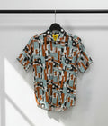 Grassland Men's Abstract Print Short Sleeve Casual Shirt