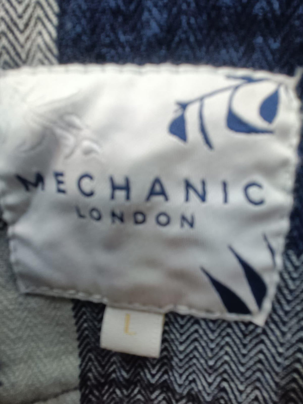 MECHANIC LONDON Men's Blue & White Plaid Check Casual Shirt