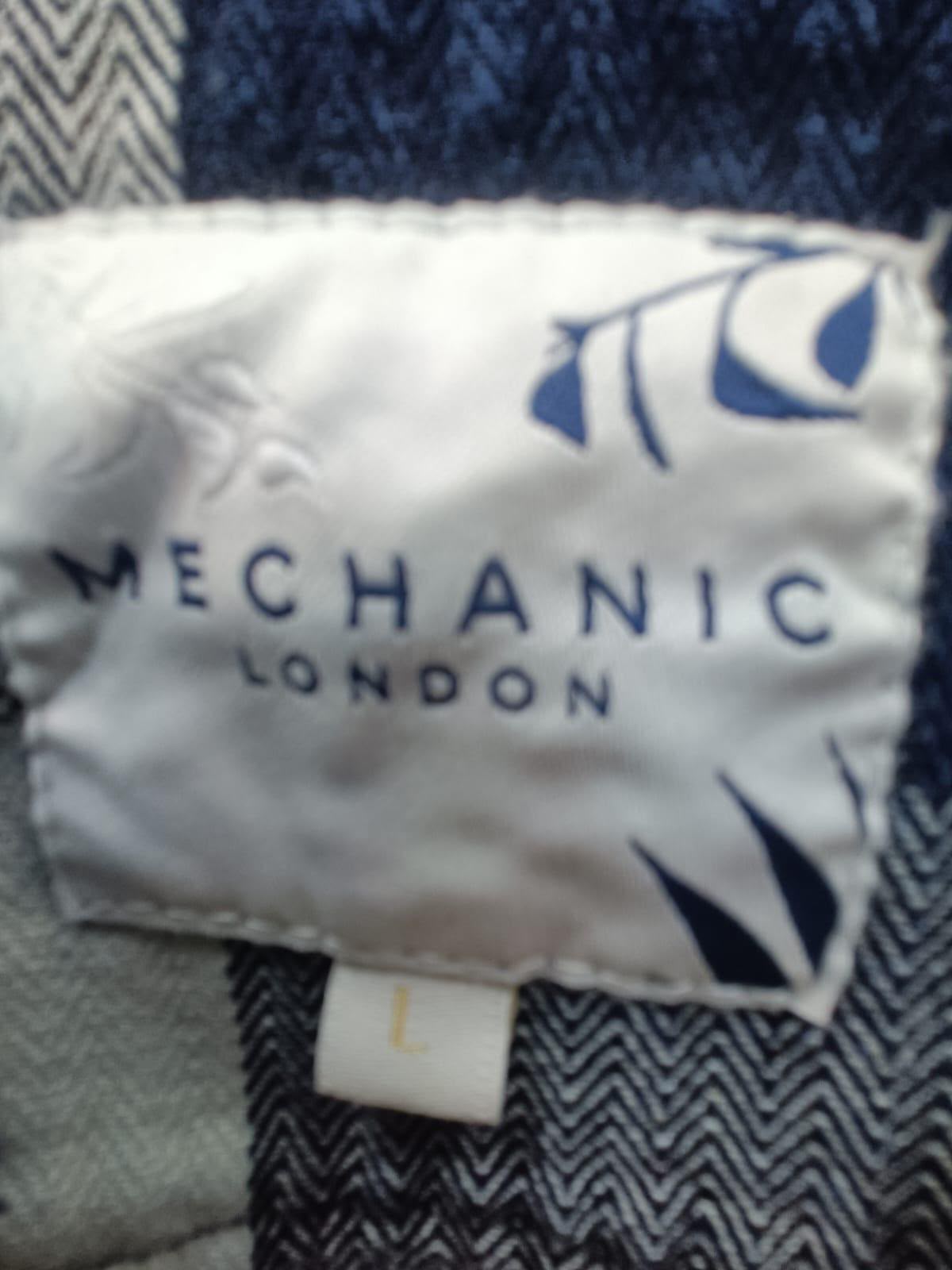 MECHANIC LONDON Men's Blue & White Plaid Check Casual Shirt