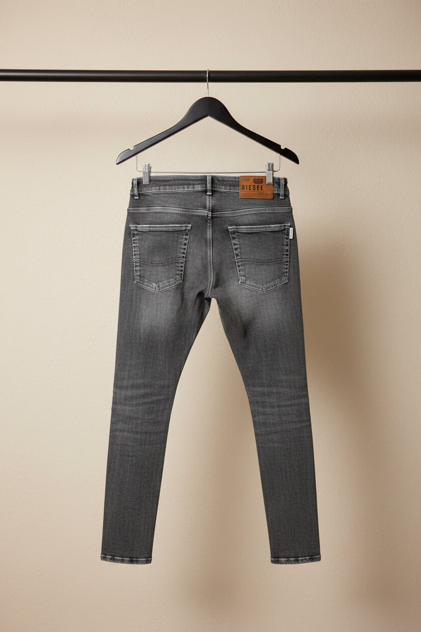 Diesel Industry Men's Black Distressed Slim Fit Jeans
