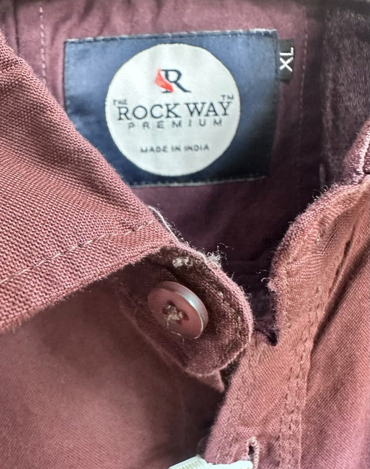Men's Maroon Full Sleeve Casual Shirt by THE ROCKWAY PREMIUM