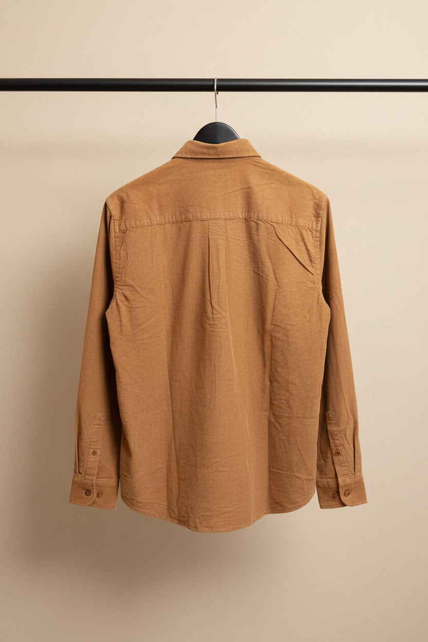 Men's Brown Corduroy Long Sleeve Shirt