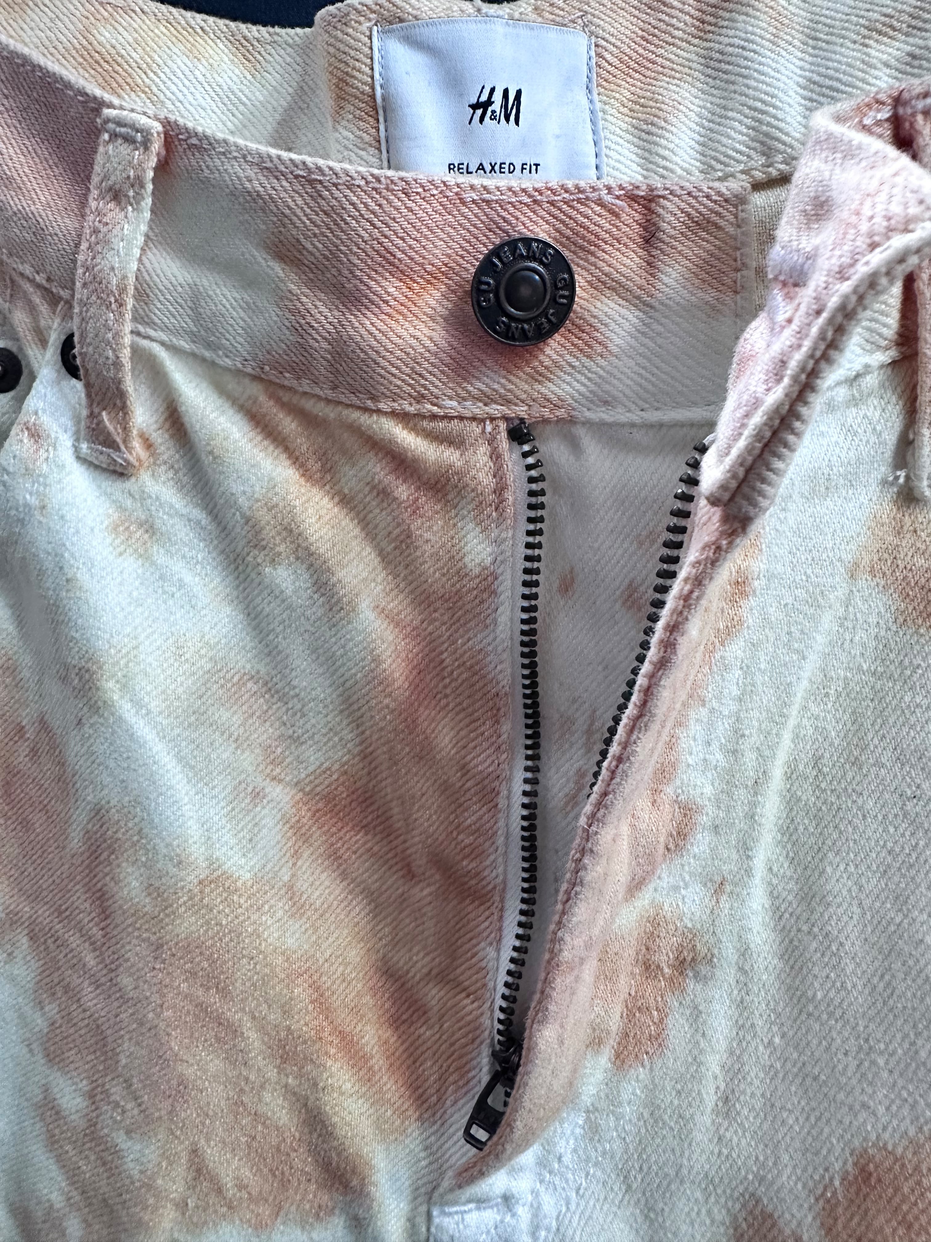 H&M Relaxed Fit Tie-Dye Denim Shorts