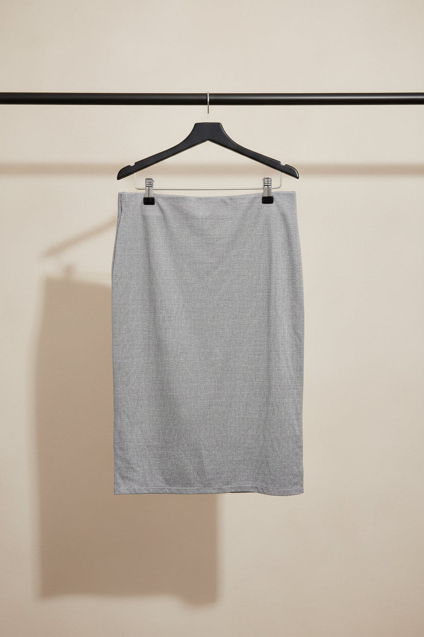 Women's Grey Knit Midi Pencil Skirt