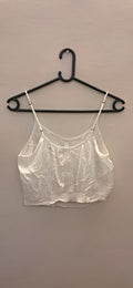 WENCO AMUSE White Lace Detail Crop Top