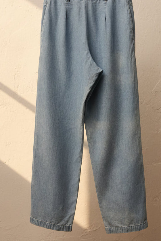 Natura Light Blue Denim Sleeveless Jumpsuit