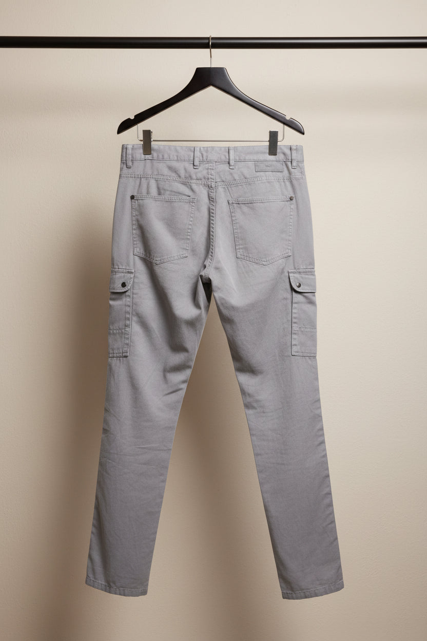 Men's Grey IVOC Slim Fit Cargo Pants