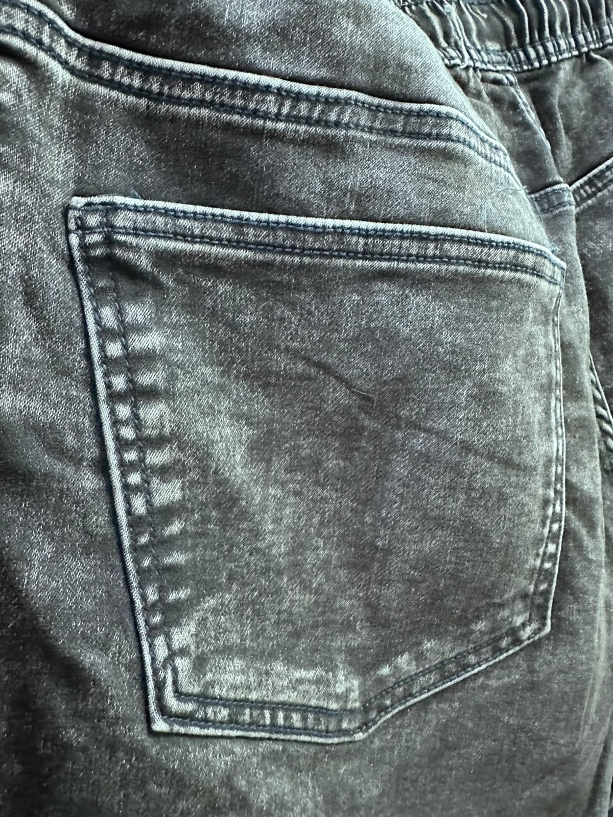 Men's Charcoal Washed Denim Drawstring Shorts