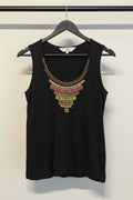 Label RITU KUMAR Women's Black Beaded Sleeveless Top