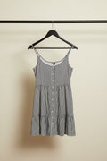 Women's Striped Button-Front Tiered Cami Dress