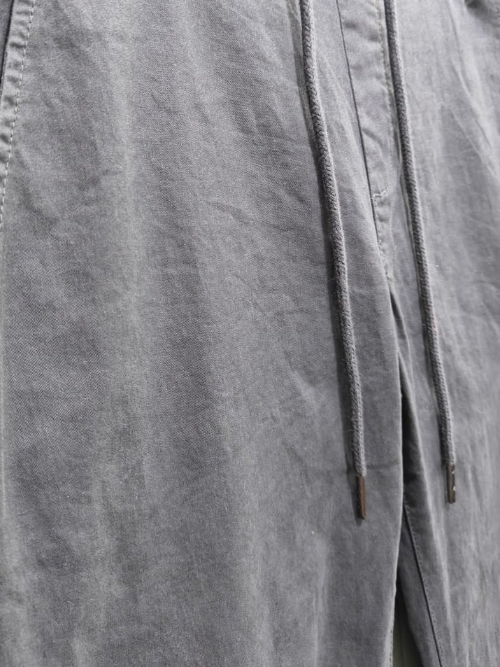 LH Men's Grey Cotton Blend Jogger Trousers