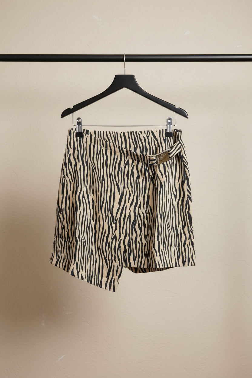 VPAE Women's Zebra Print Skort with Belt
