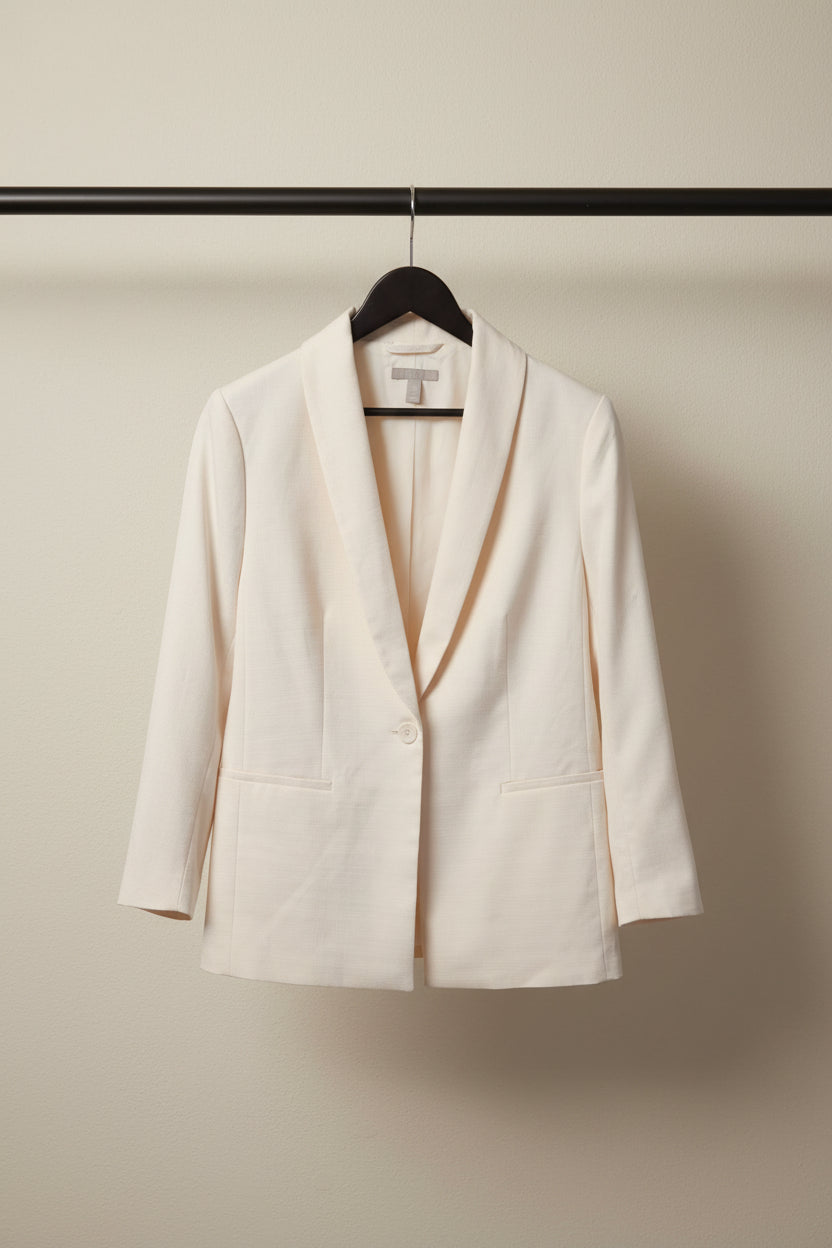H&M Women's Cream Single-Button Blazer
