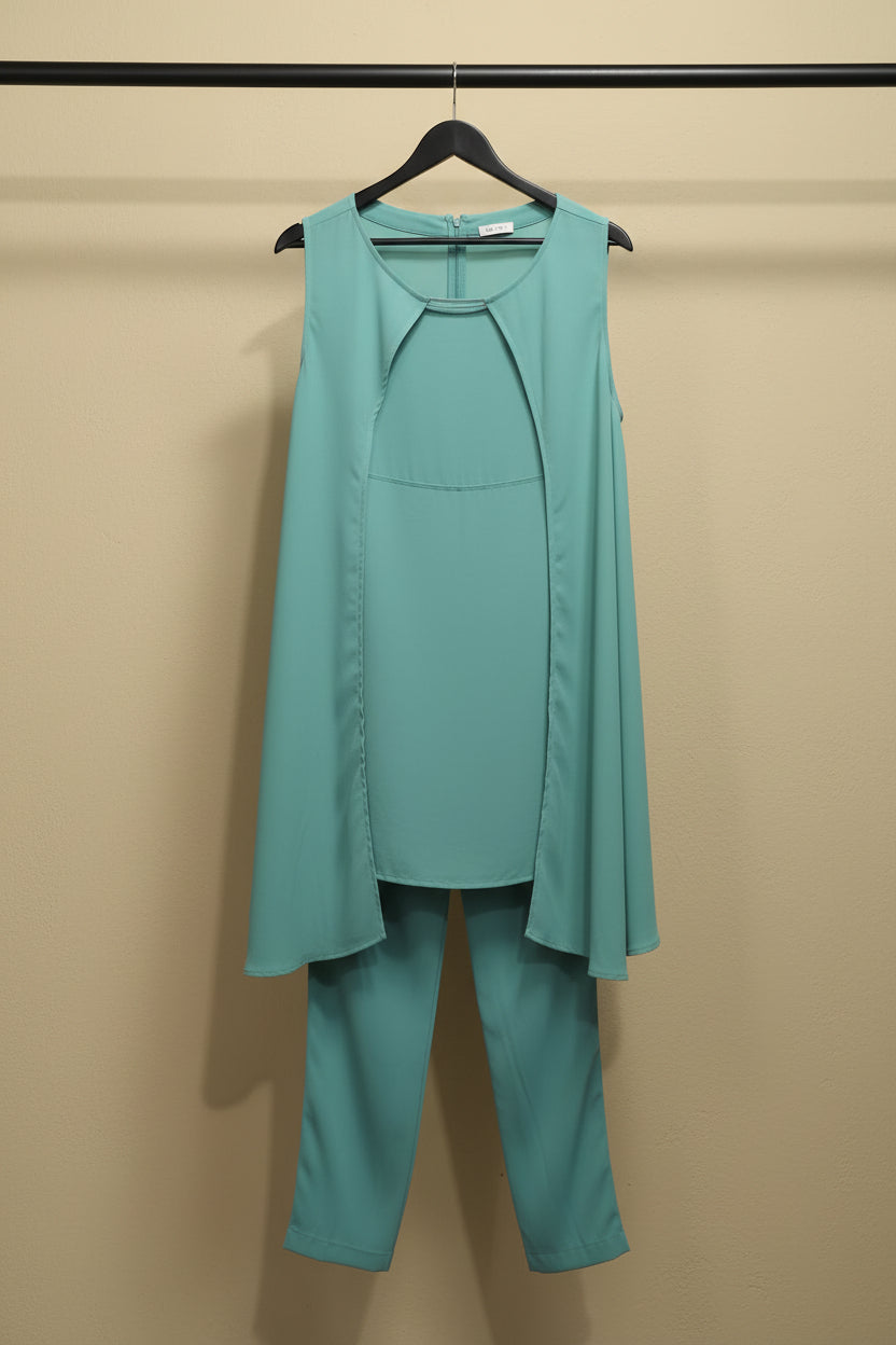 KAZO Embellished Layered Top & Trousers Co-ord Set