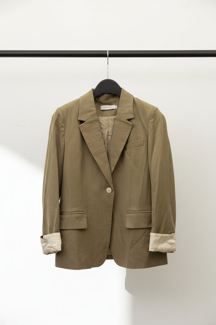 BOYANI FASHION Women's Khaki Single-Breasted Blazer