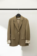 BOYANI FASHION Women's Khaki Single-Breasted Blazer