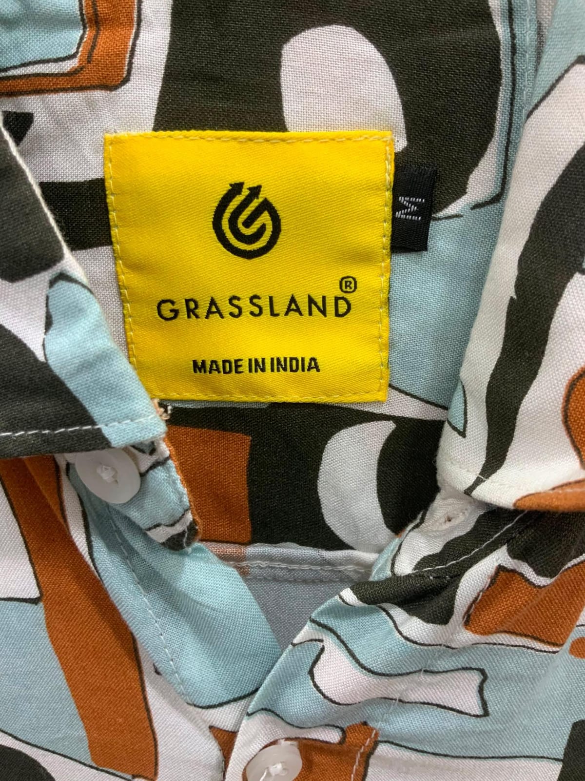Grassland Men's Abstract Print Short Sleeve Casual Shirt