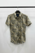 REVLON Men's Abstract Print Short Sleeve Casual Shirt