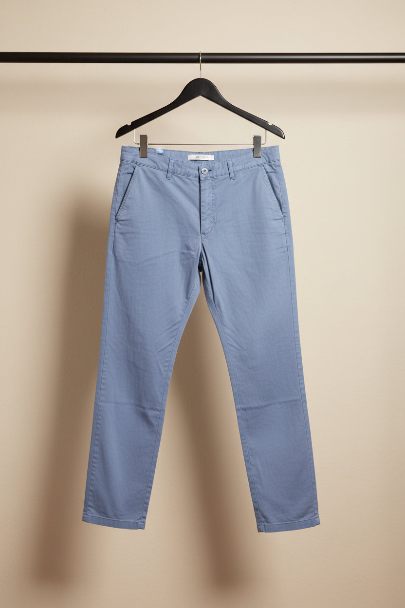 Celio Men's Sky Blue Straight Fit Trousers