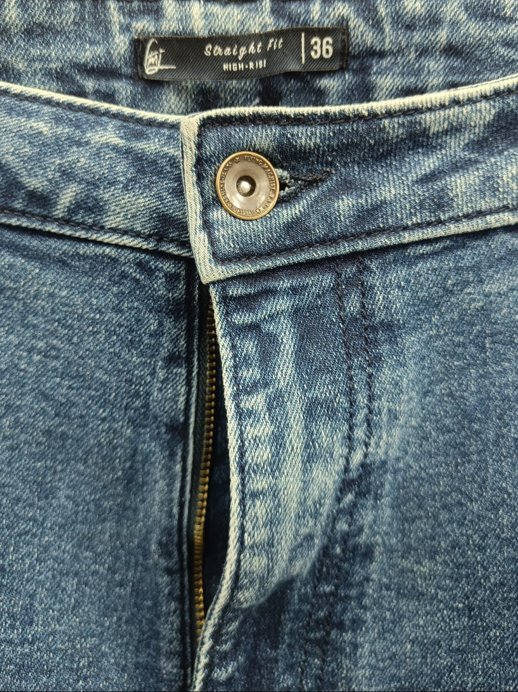 Flying Machine Men's Blue Straight Fit High-Rise Denim Jeans