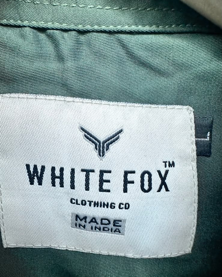 White Fox Men's Green Full Sleeve Casual Shirt